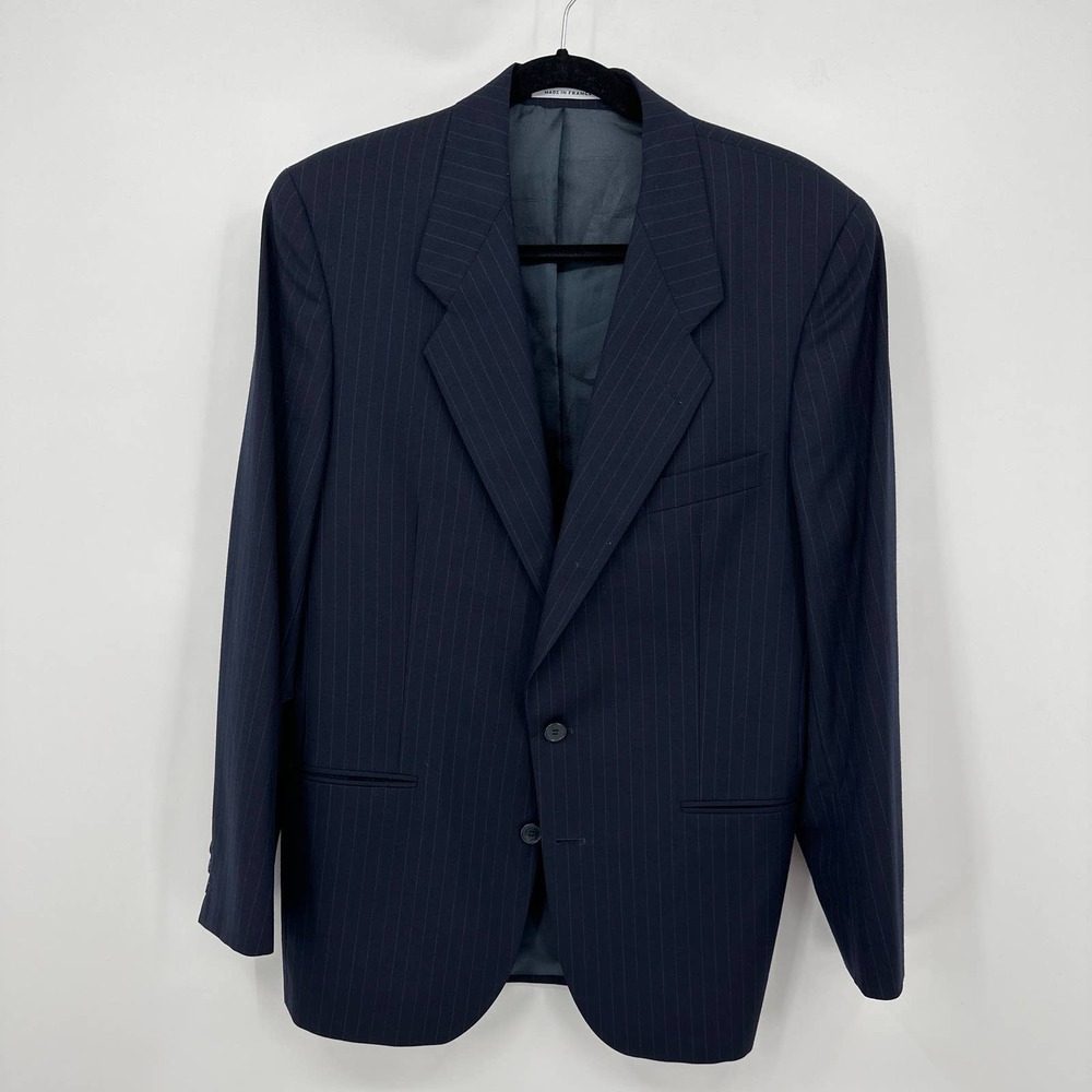 Yves Saint Laurent Blazer Jacket Lapel Collar Buttoned Long Sleeve Black 42R